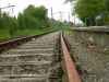 paul rail railway platform iron rust rusted wood wooden transverse beam beams