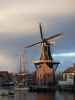 mill windmill dutch holland netherlands harbor harbour boats village
