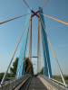 bridge steel yellow blue railing light lights