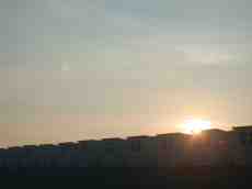 beach houses sheds row rows morning has broken sun rising