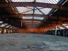 architecture interiors wood diserted factory hall