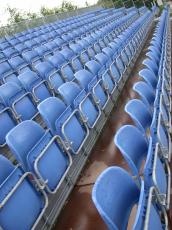 seat seats row rows of terrace terraces stadium blue