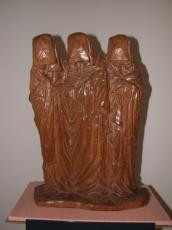 art sculptures wood wooden human humanoids woman monk monks statue brown
