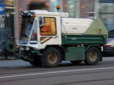 garbage disposal van car trash cleaning truck blur