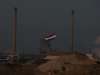 industry bunkers ijmuiden the netherlands flag chimneys