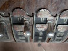 old register cash money rusty metal steel numbers
