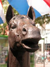 bronze horse horse's head brown statue