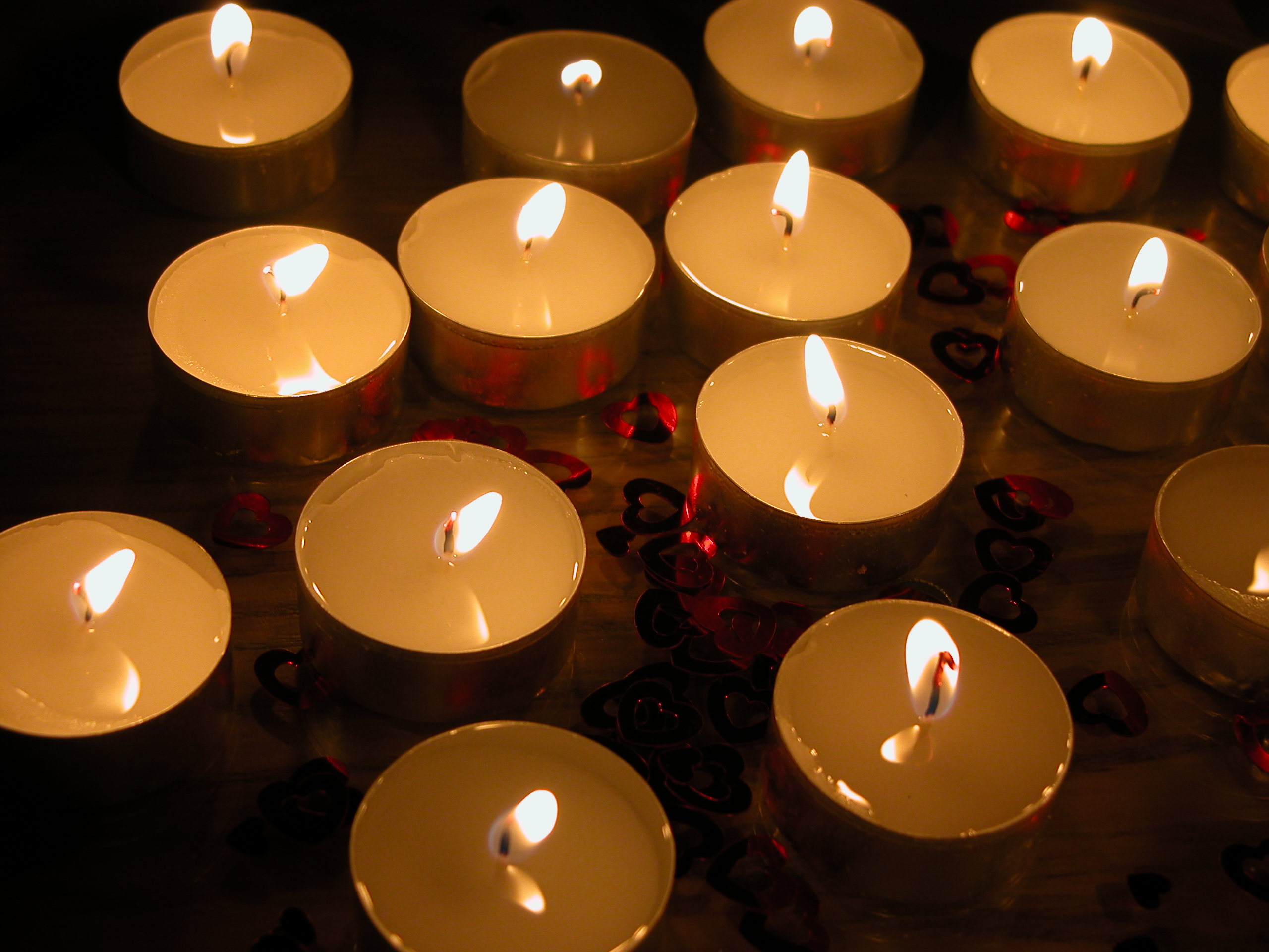 Image*After photos small candles light flame wax