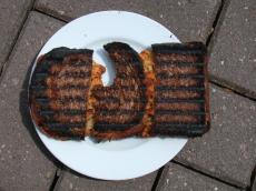 burnt toast sandwich cheese plate black crisp