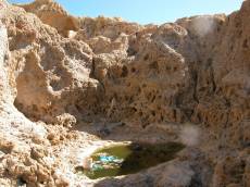rocky porous rock rocks waste green pond