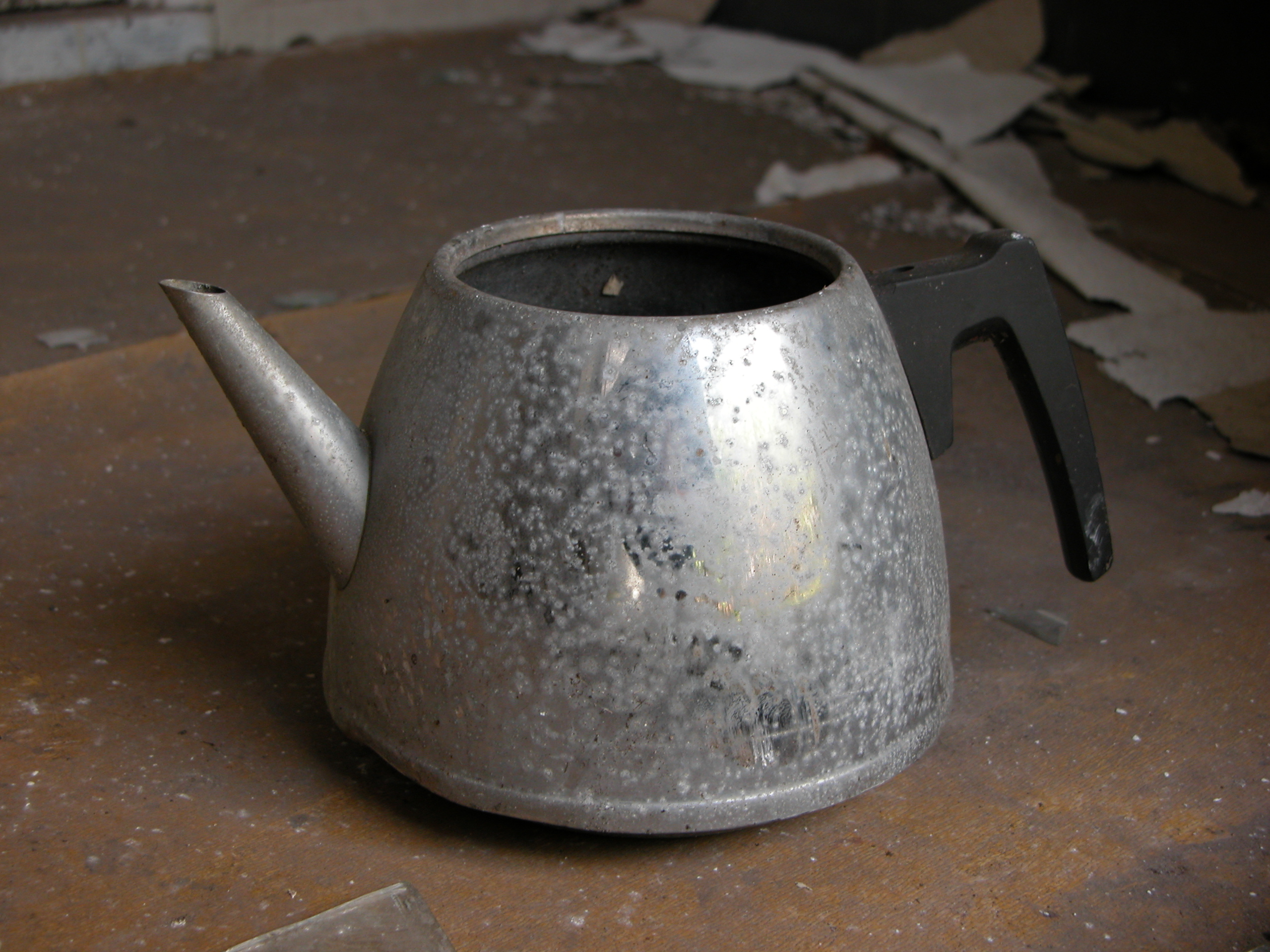 Image*After images kettle thee copper rust corrosion tin grey gray