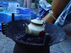 bertoltzalm objects household blue tea teapot cup-a-tea making cettle barbeque bbq