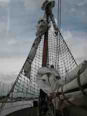 ship boat net rigging mast bow sail canvas