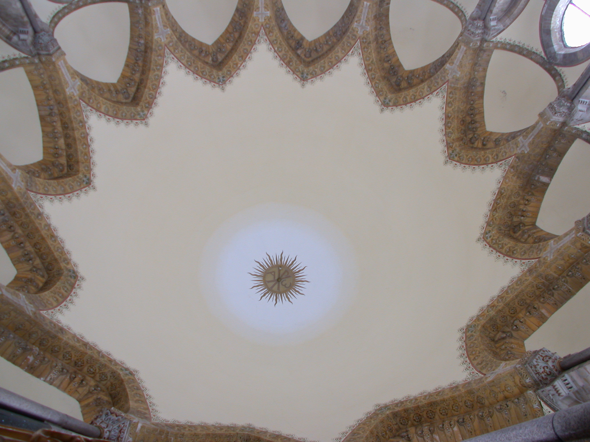 ceiling church cathedral sphere white sun