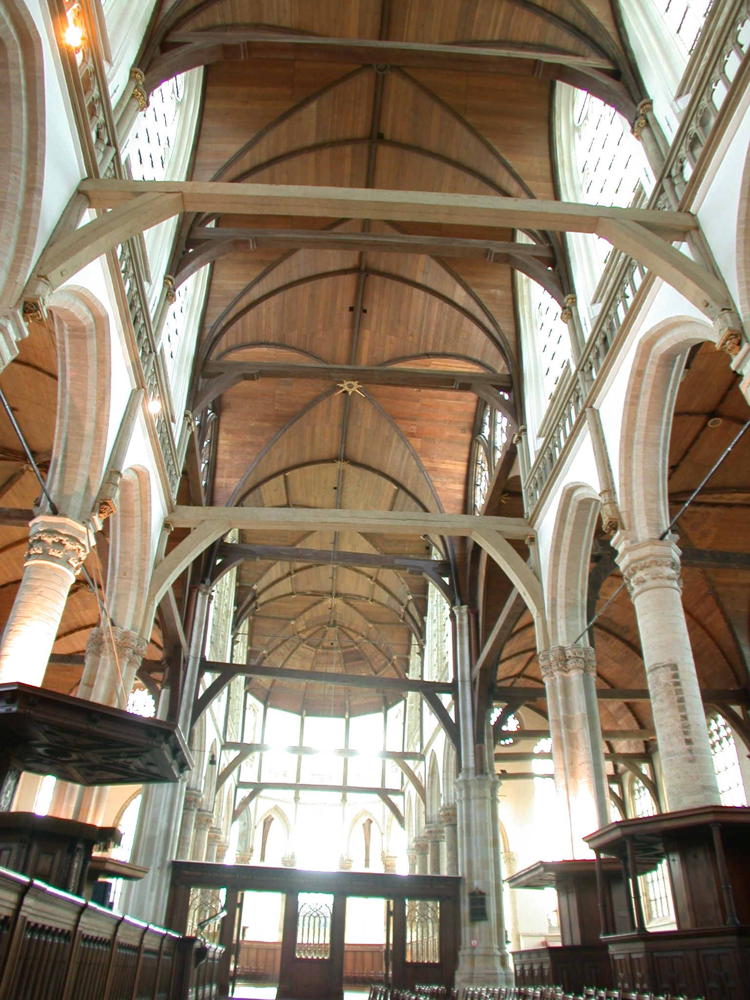 church cathedral pillas columns wooden ceiling white stones