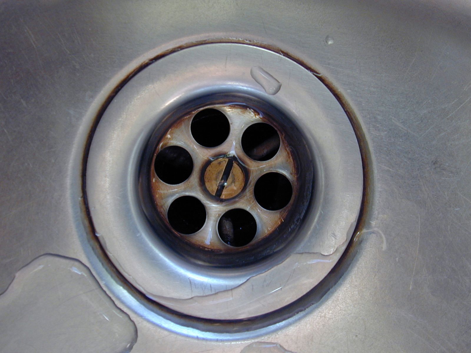 Image*After : textures : drain sink round drainage holes water metal