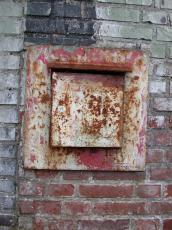 rusted iron door hatch metal steel square
