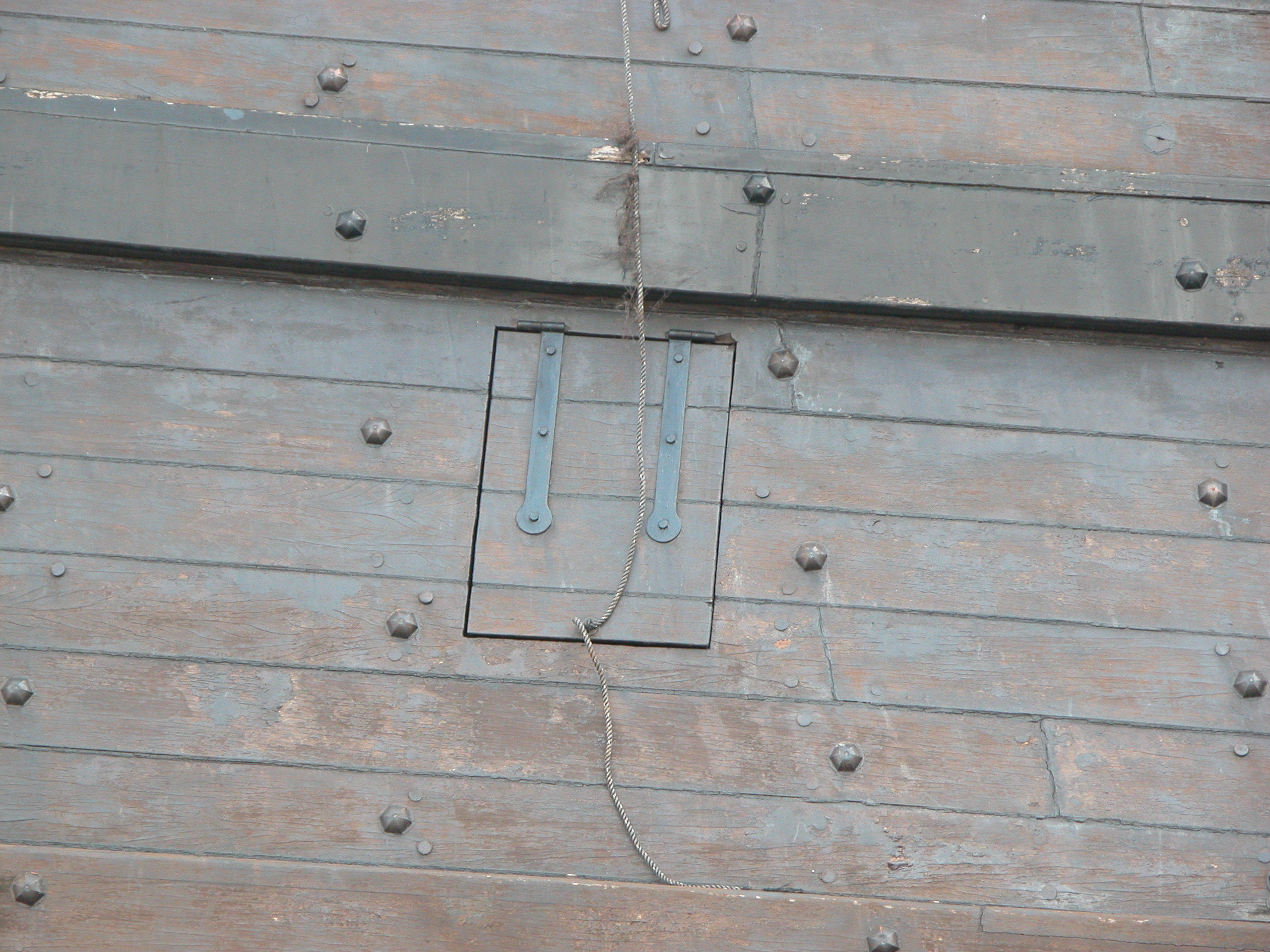 Image*After photos wood wooden ship side boat canon cannon hatch warship rivets