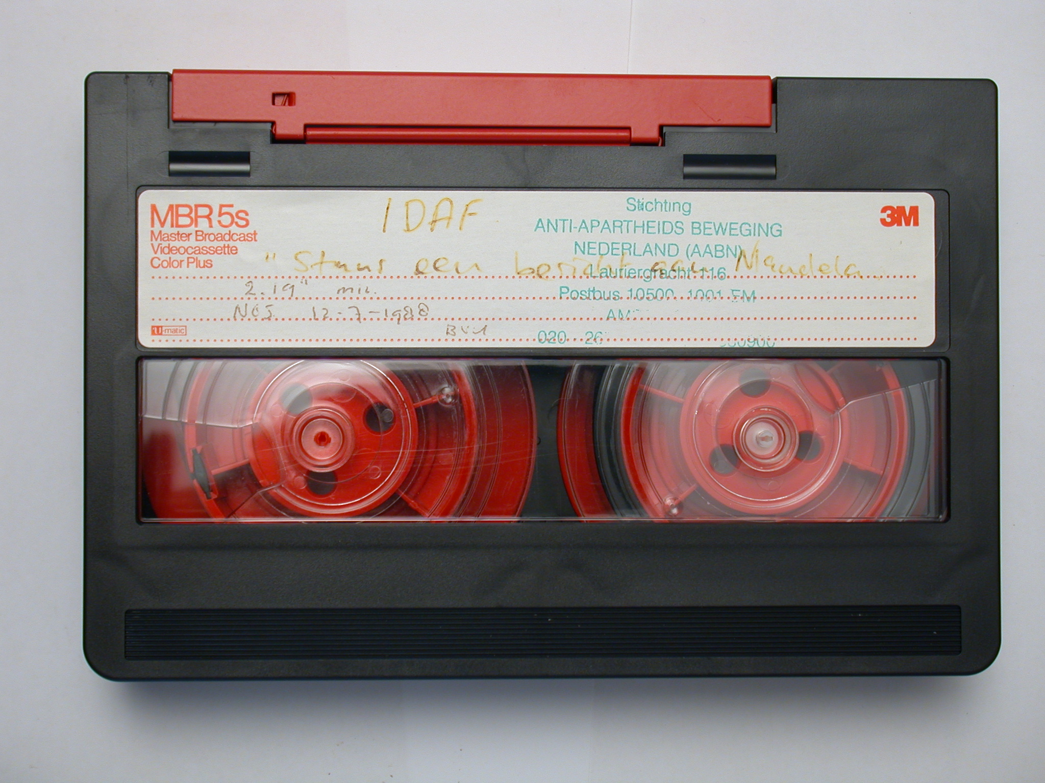 objects tape videotape betamax betacam interview mandela side plastic handwriting