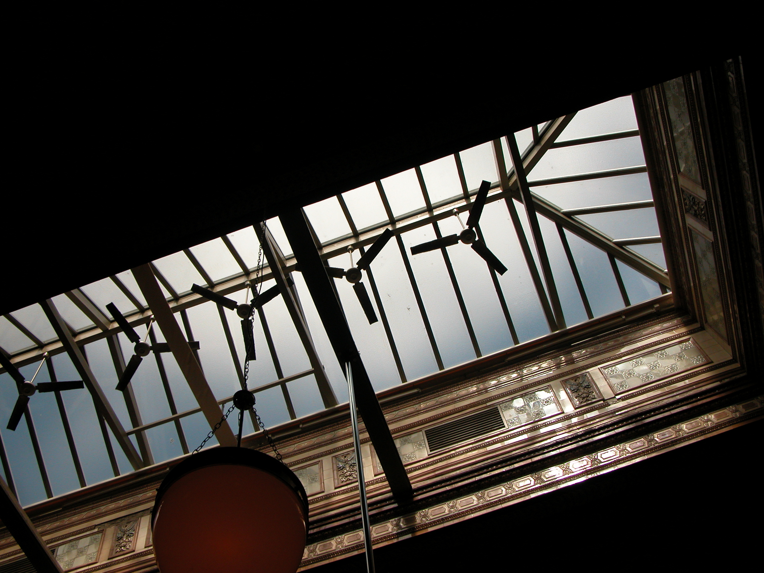 ceiling architecture interiors lightshaft fan fans glass construction museum