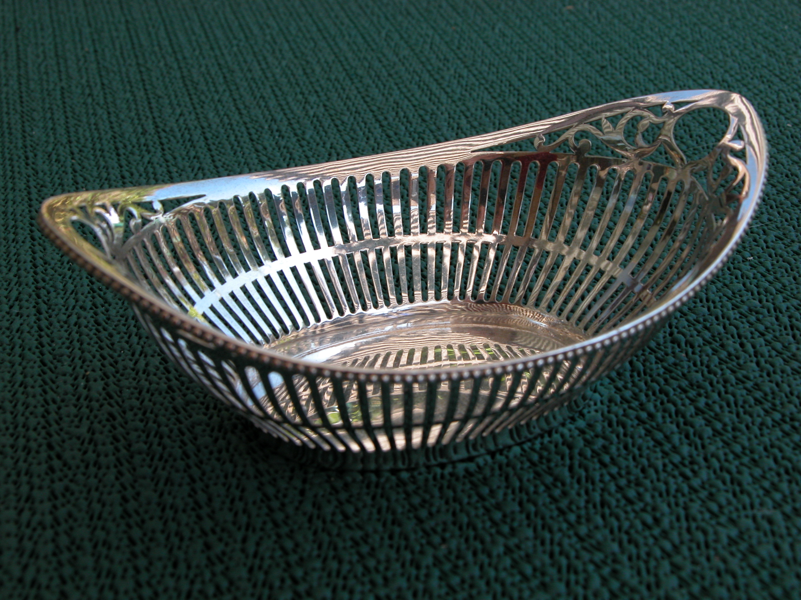 objects household basket breadbasket ornamented silver tin metal