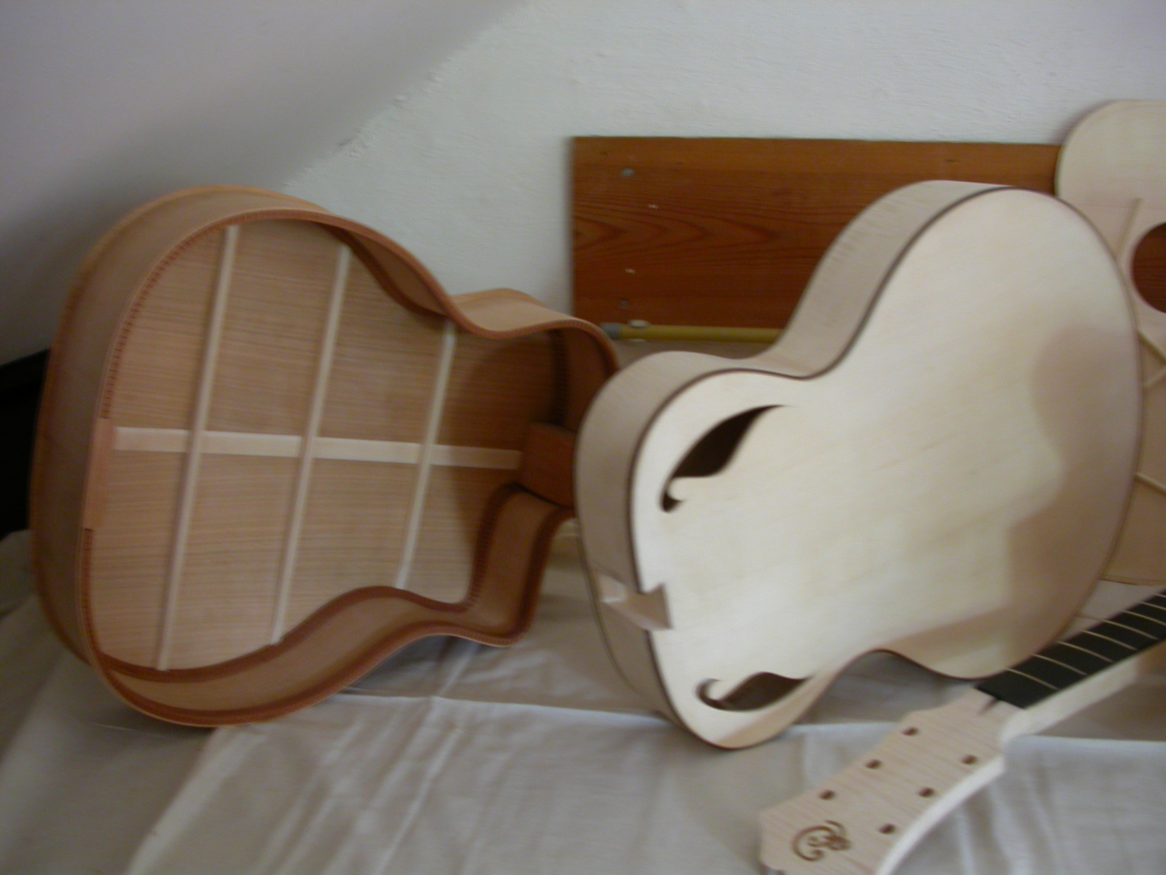 violin wood wooden case casing body basic rough woodwork white brown