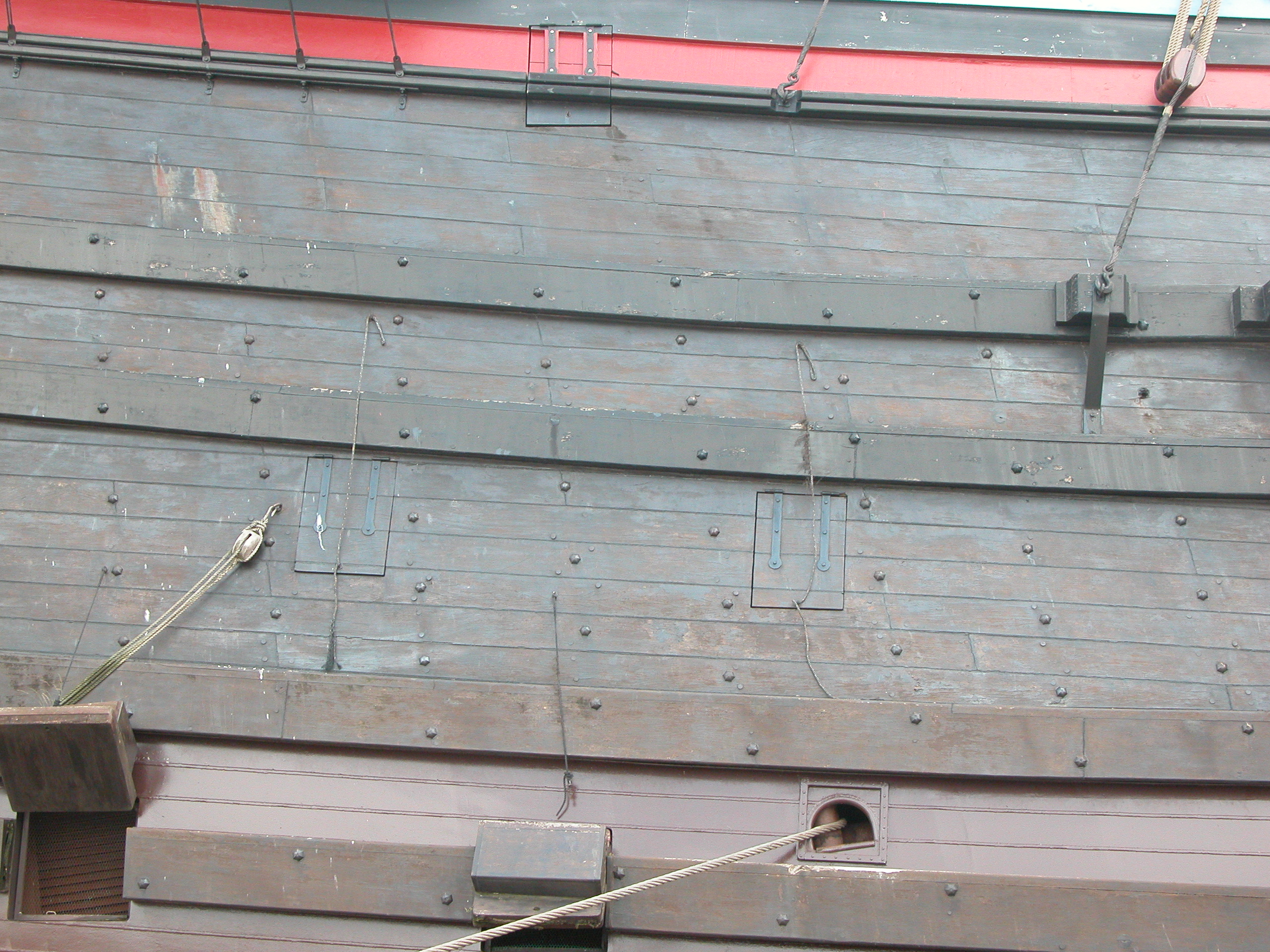 side hull of a VOC ship wood plank boards wood