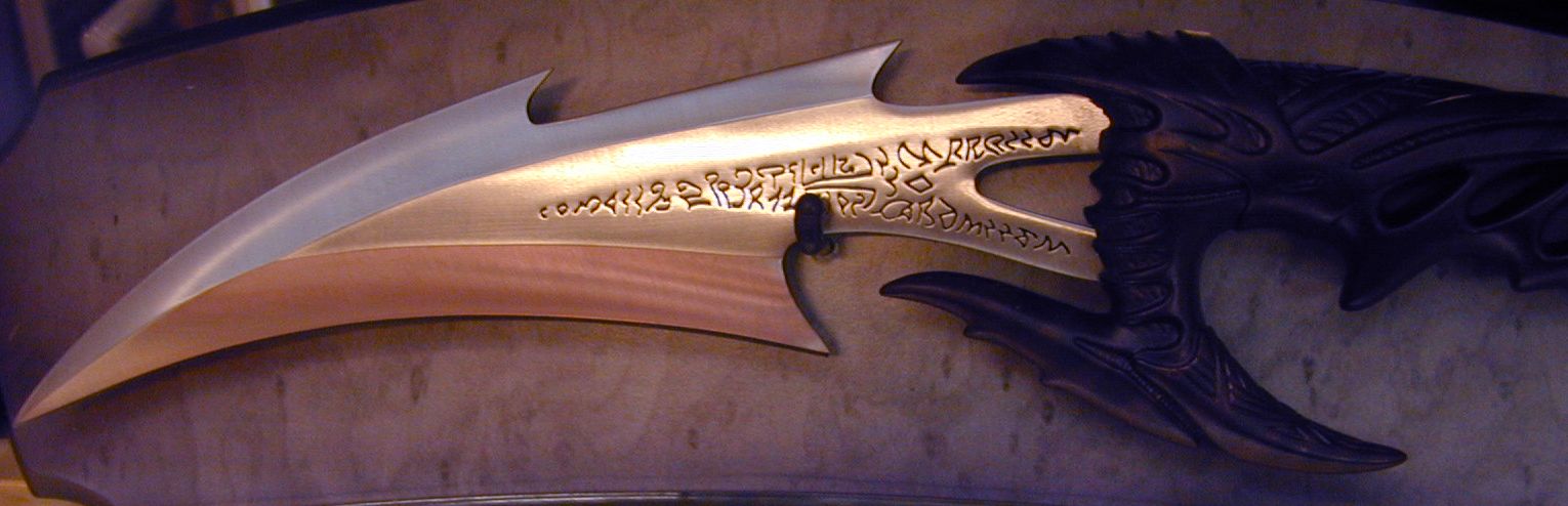 blade startrek klingon knife rambo army sf fantasy commando trooper warrior black steel blood titanium plastic silver