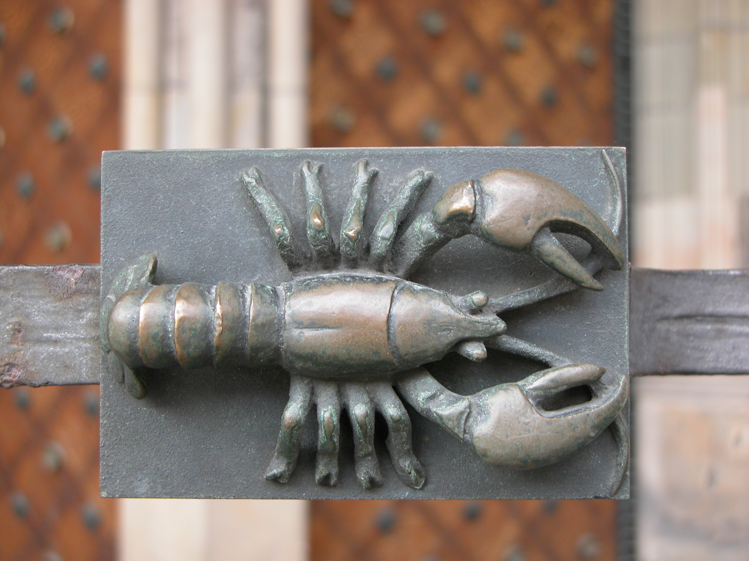 art sculptures lobster crayfish top zodiac bronze