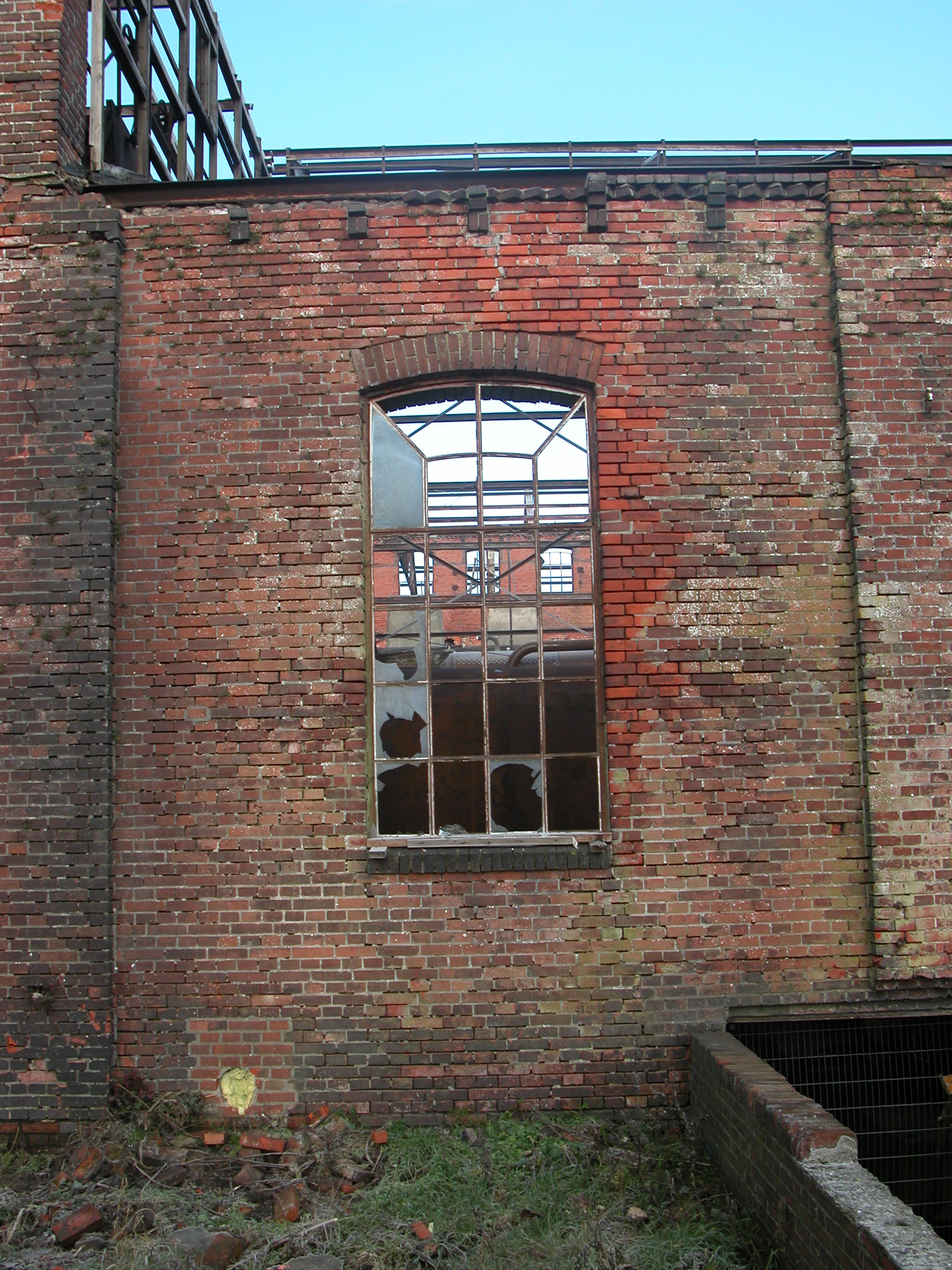old abandoned factory brick wall masonry image
