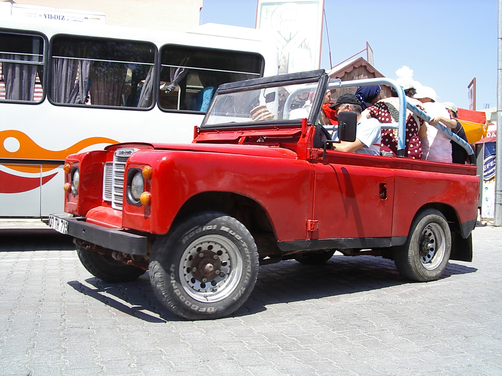 j_d red jeep truck car all terrain vehicle