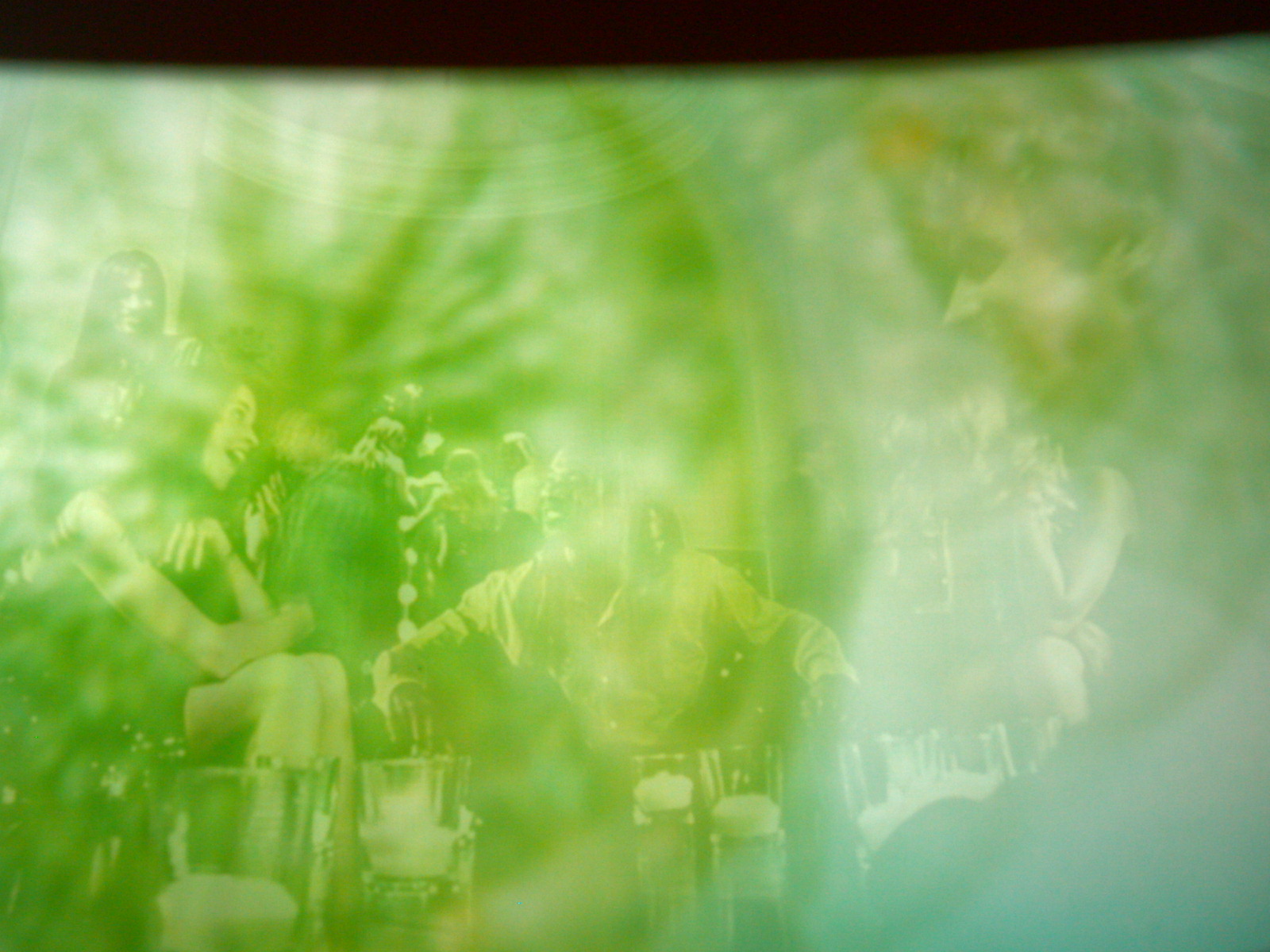blurs blur club disco bar crowd humanoids humans green haze woman