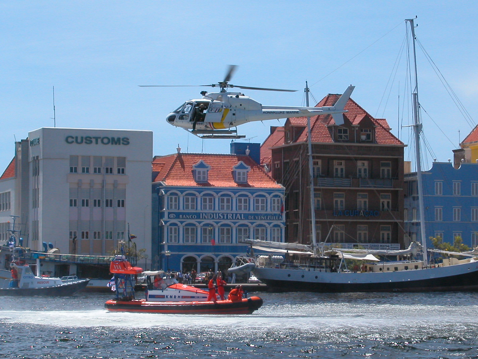 vehicles air water chopper helicopter rescue coastguard knrm jacco curacao willemstad buildings