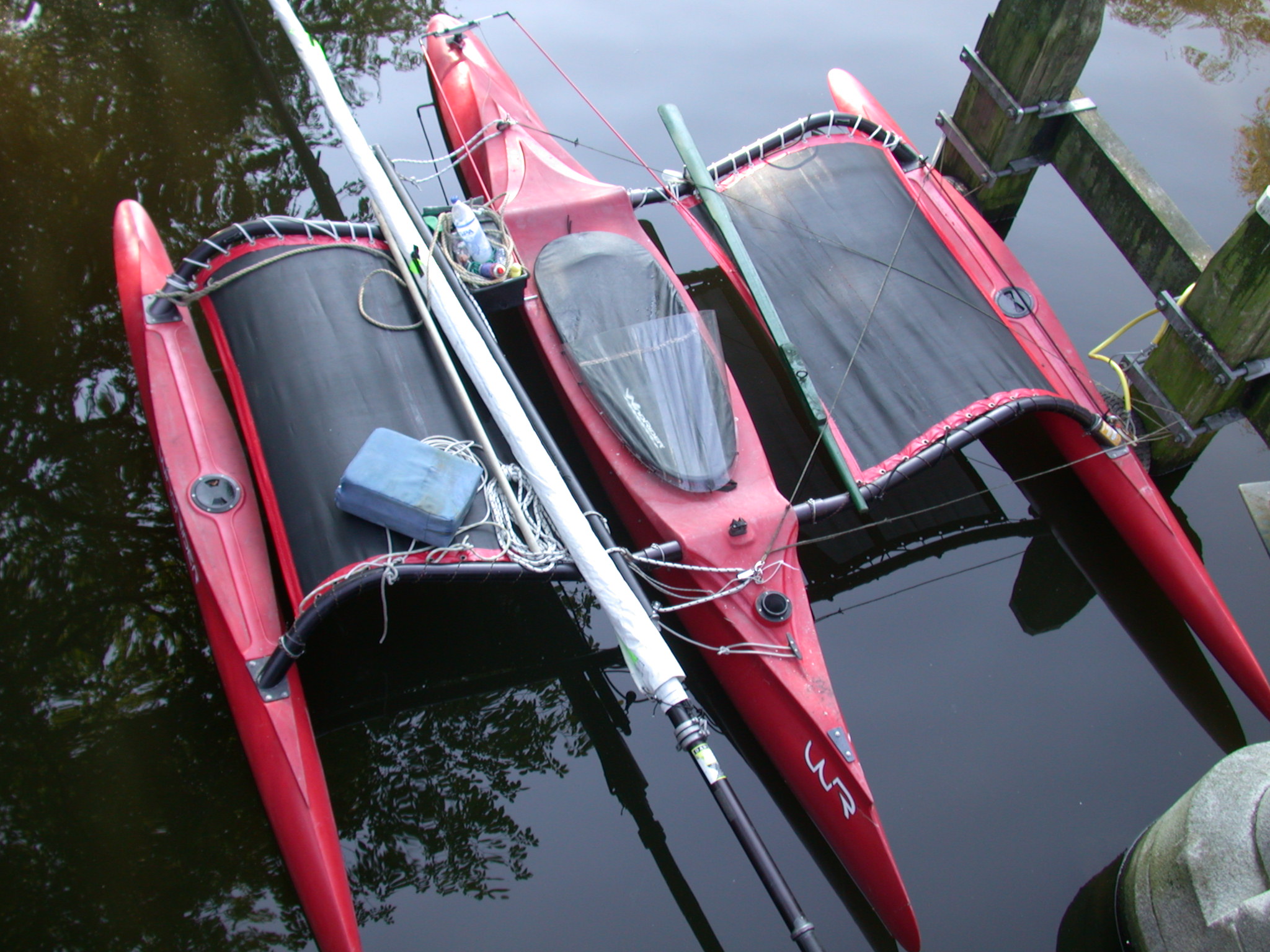 vehicles water trimaran sailboat boat red