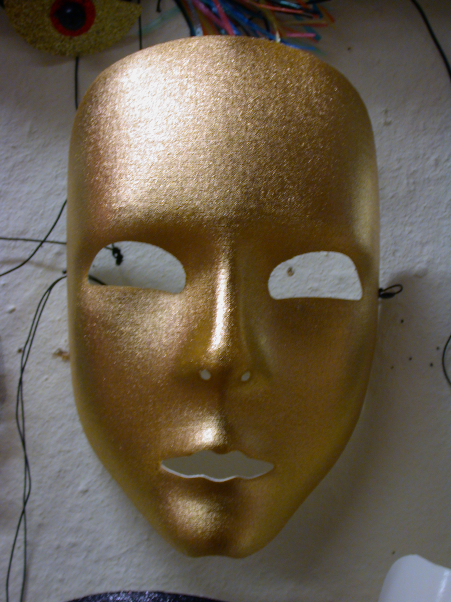 golden gold mask plastic carnaval