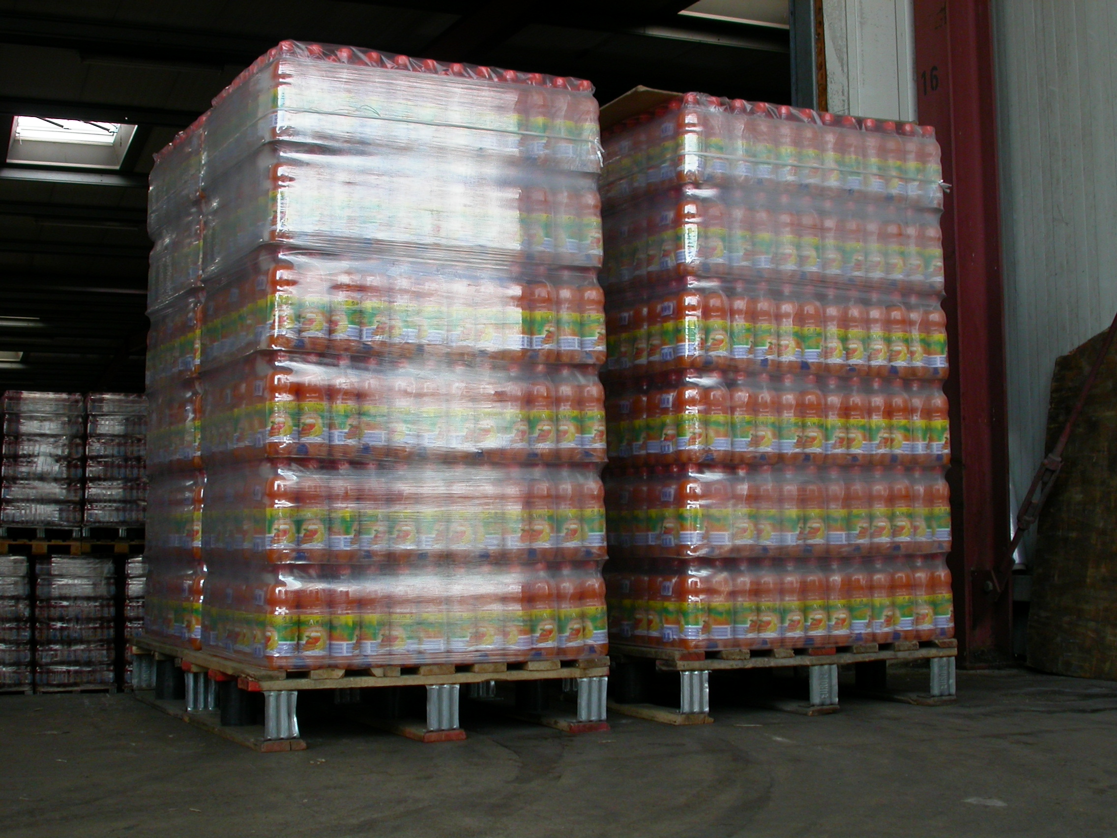 pallets storage food drinks objects industry bottles plastic transport hires