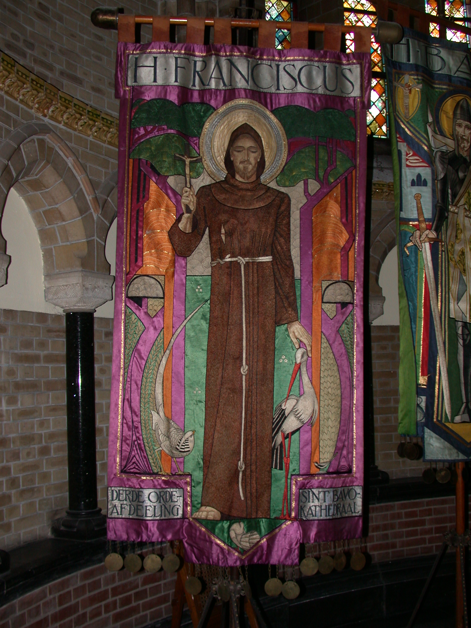 h franciscus saint banner church flag cloth texture fabric textures