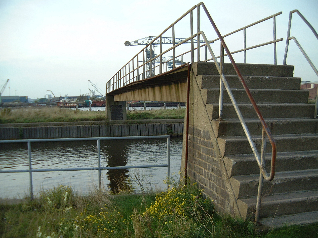 maartent bridge concrete step steps stream railings