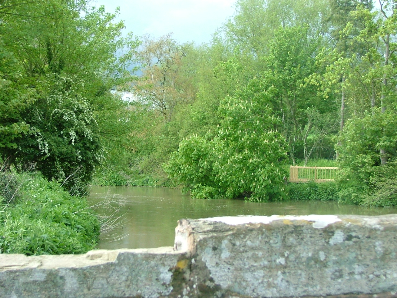melvin brook water canal bridge trees green royalty free