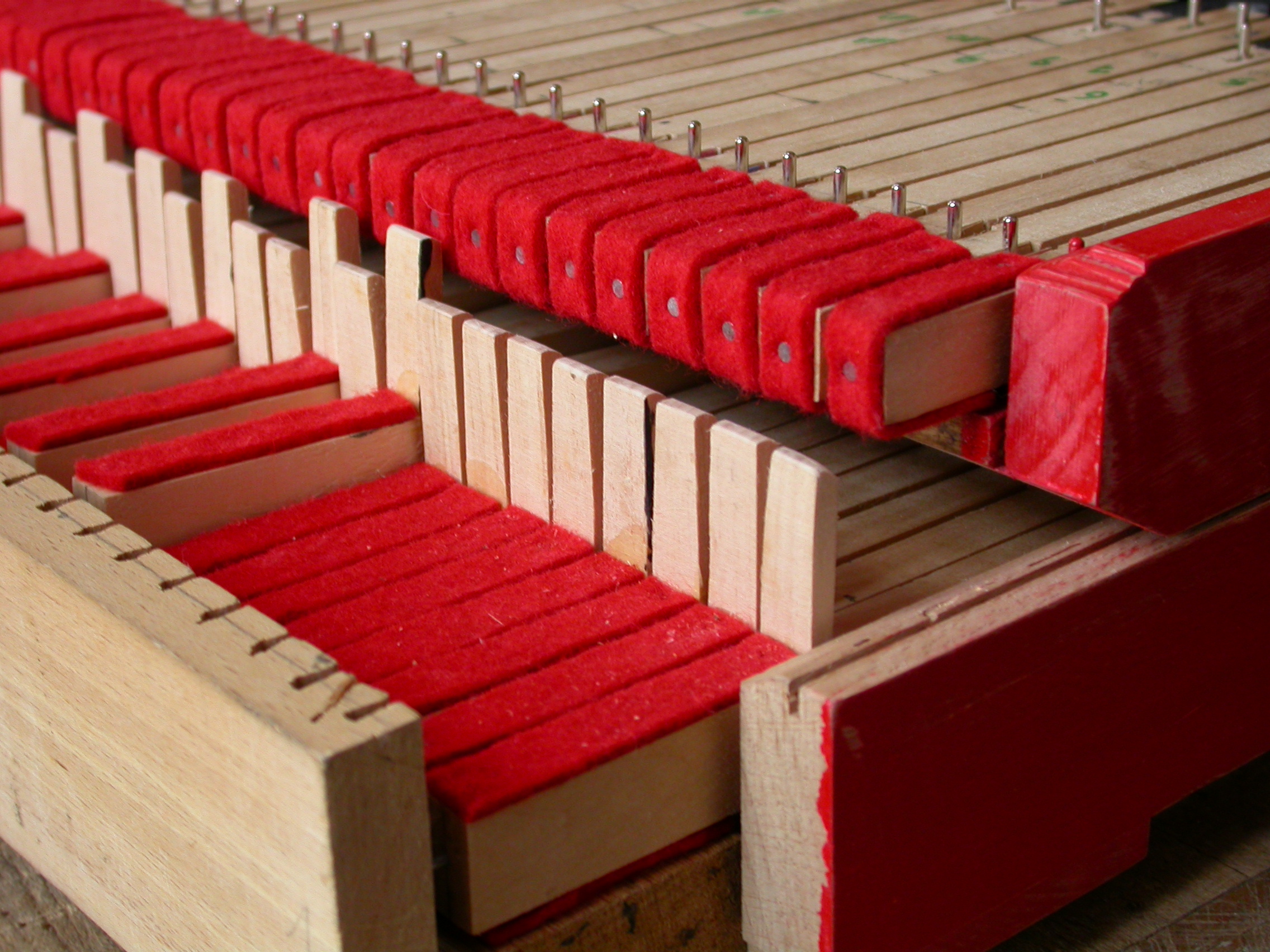 paul wood red piano harpsichord keys tones
