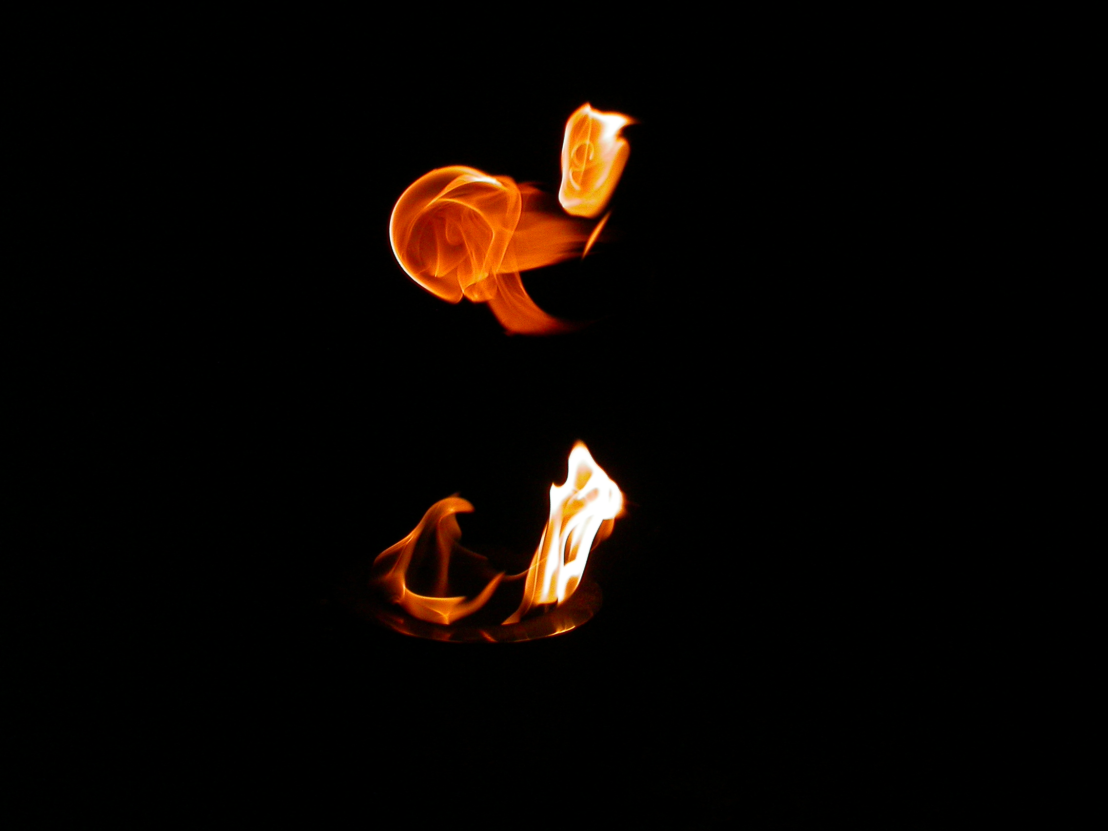 flame in water reflection fire paul