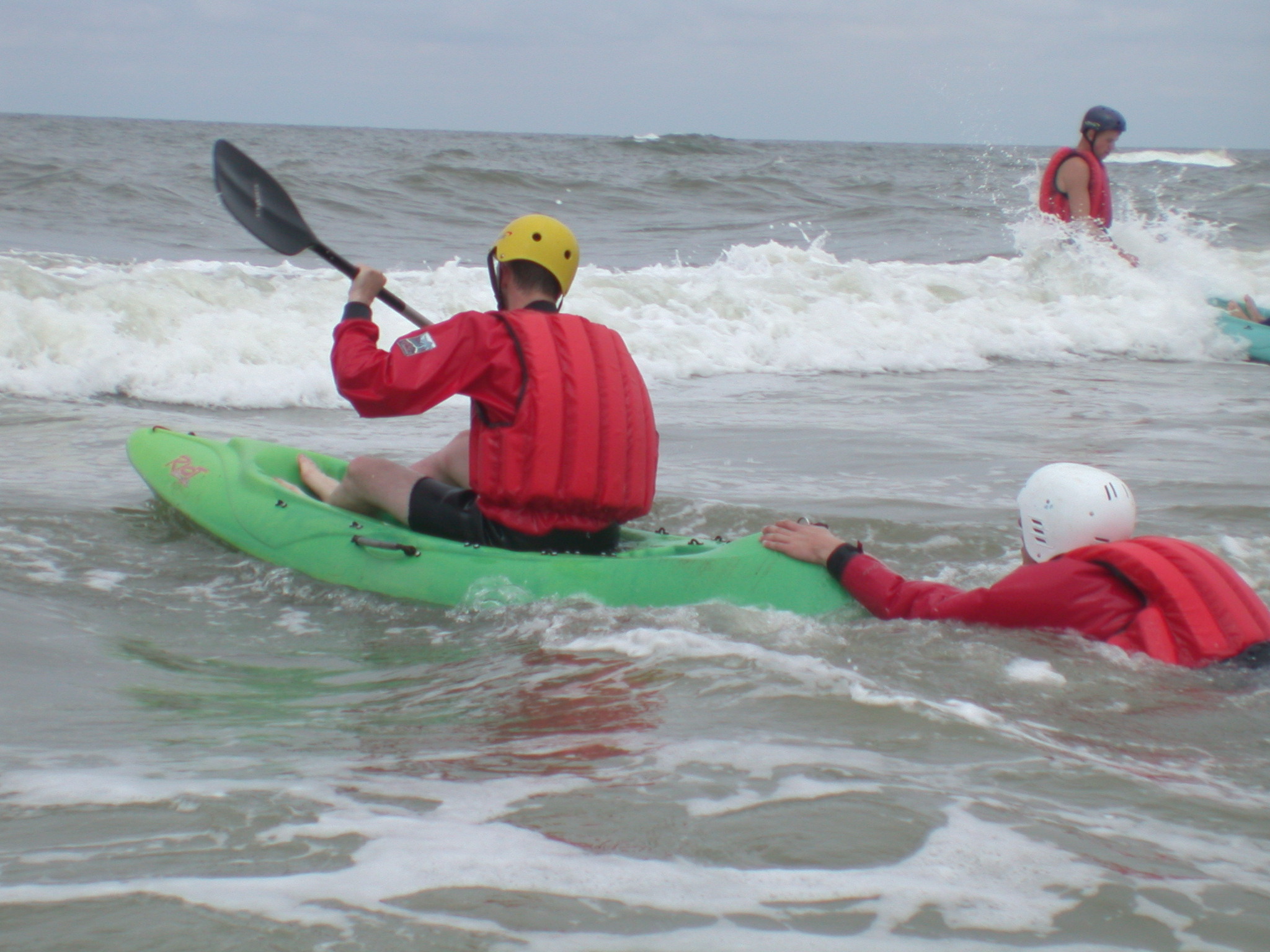 nature characters humanoids sports kayak practice waves sea