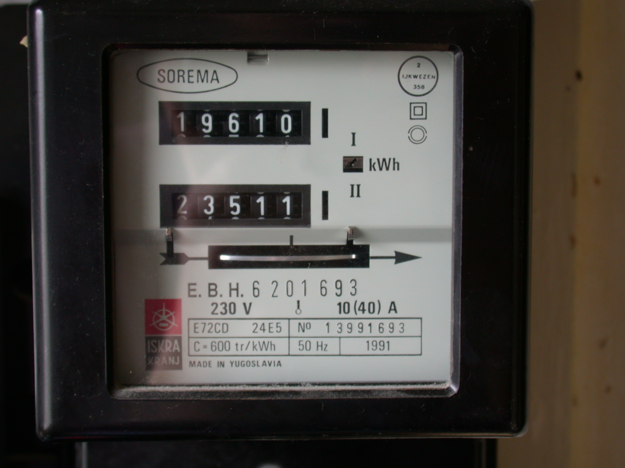 meter electric number numbers made in yugoslavia gasmeter