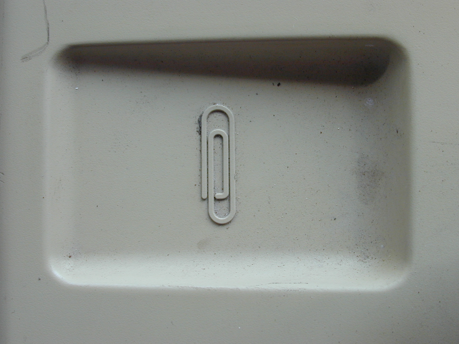 paperclip place hole basket on a copy machine plastic