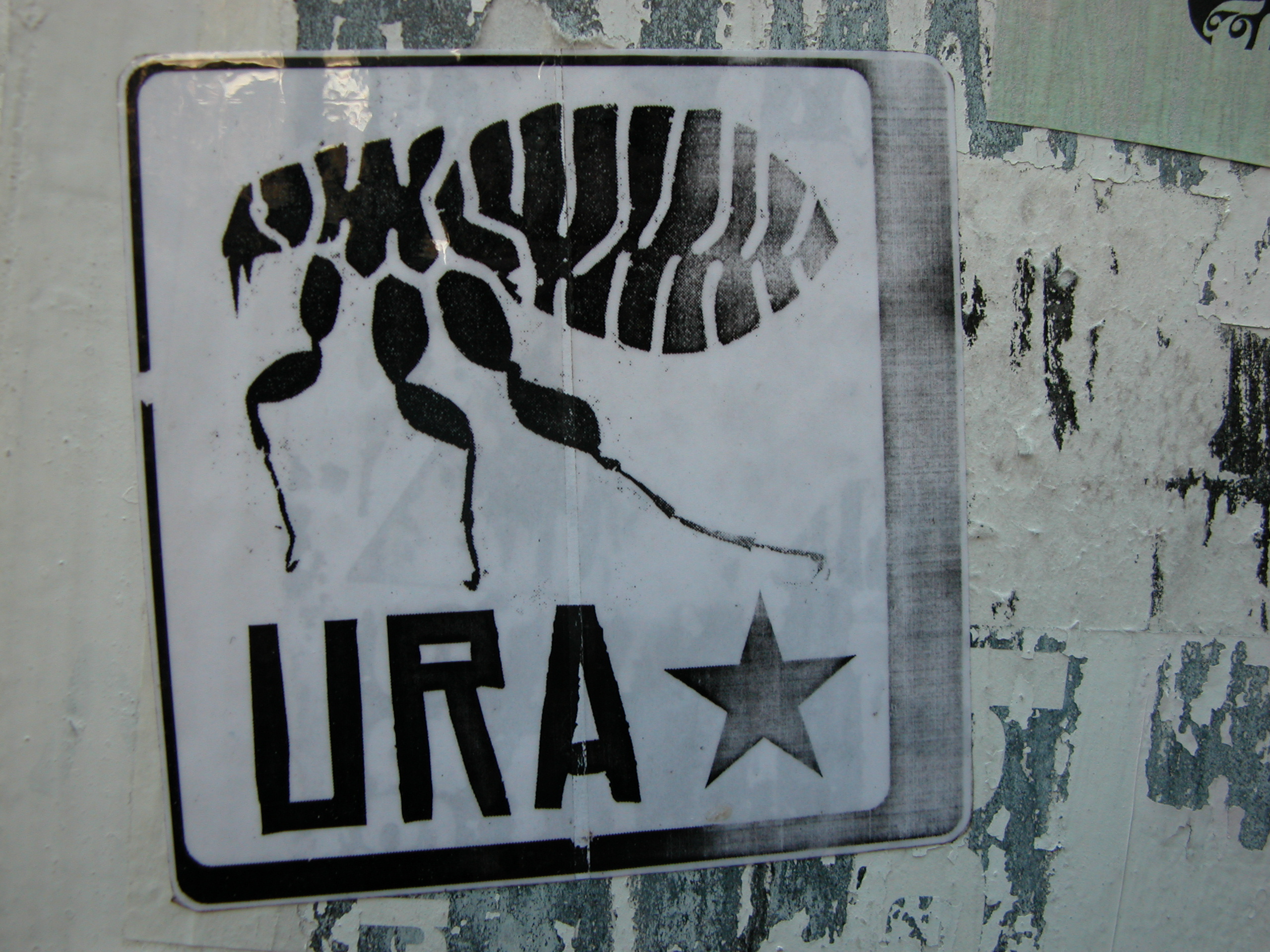 flea black ura rebels resistance star sign wall plaque black and white
