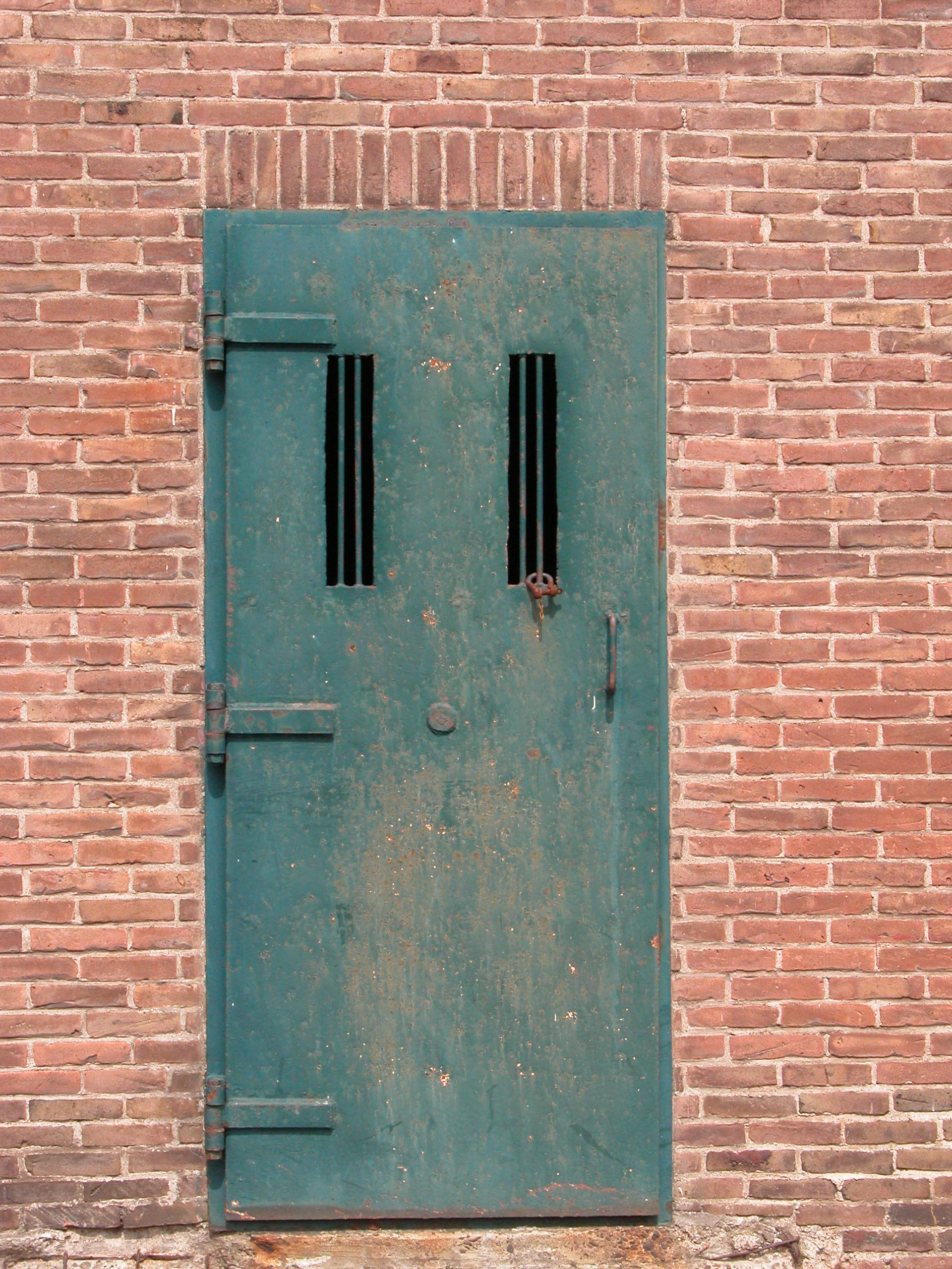 steel door security bars prison locked in lock