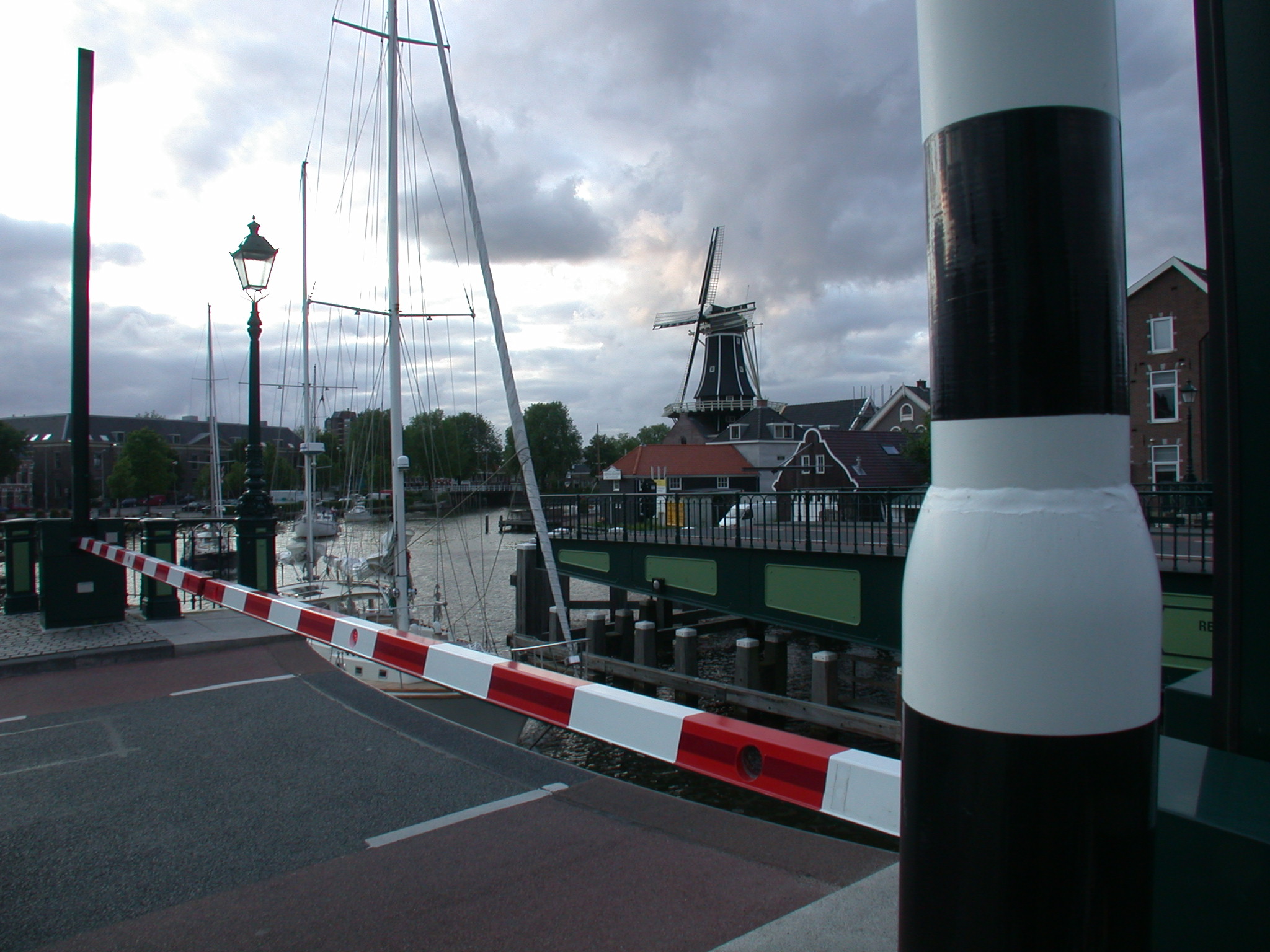 bridge mill windmill dutch river boat