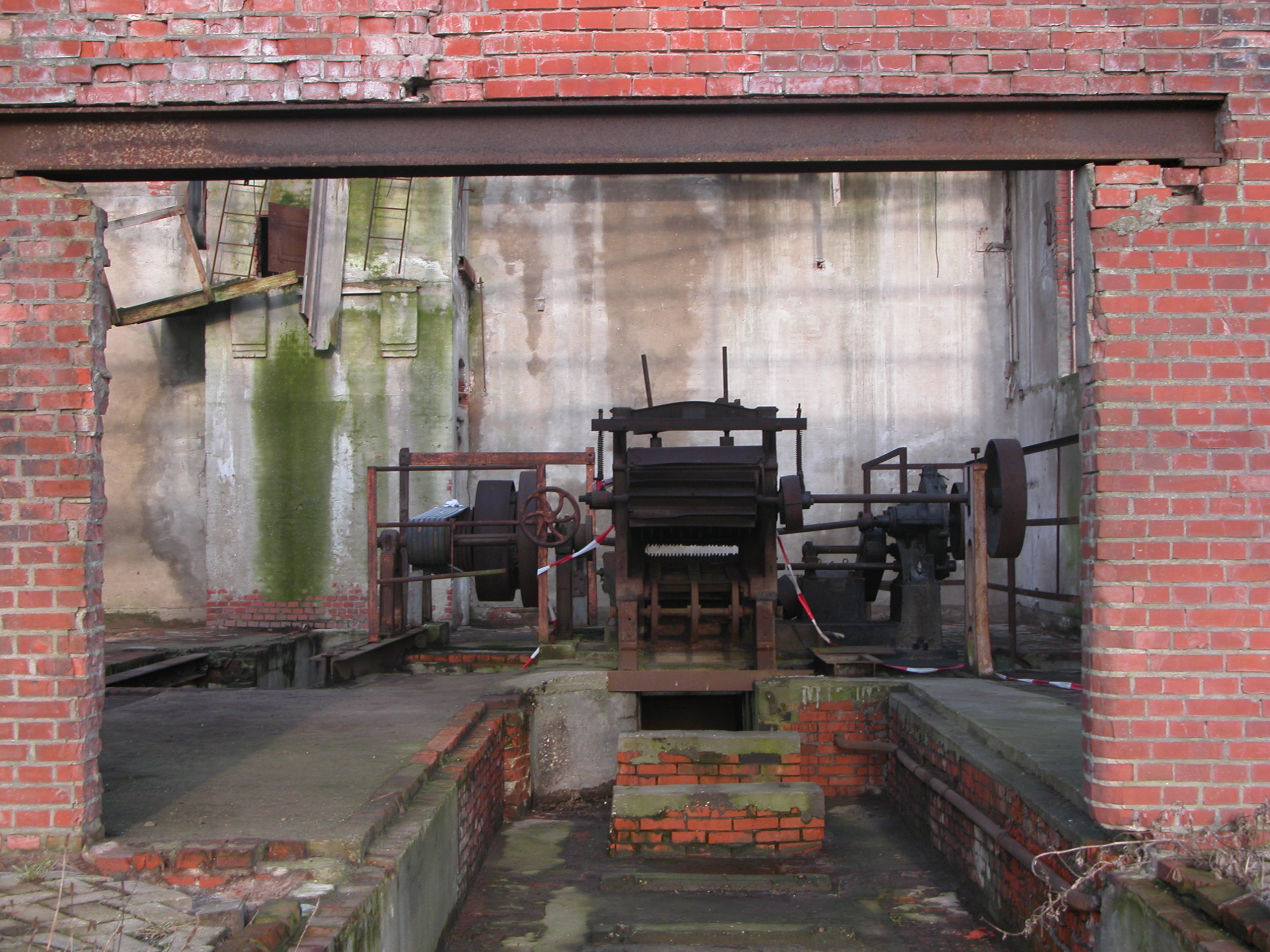 old abandoned factory equipment machines industrial revolution gears machine steel crusher