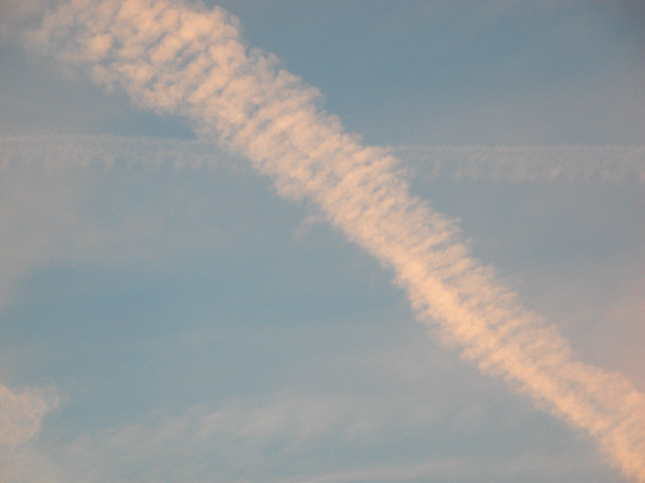 sky cloud trail airplane blue
