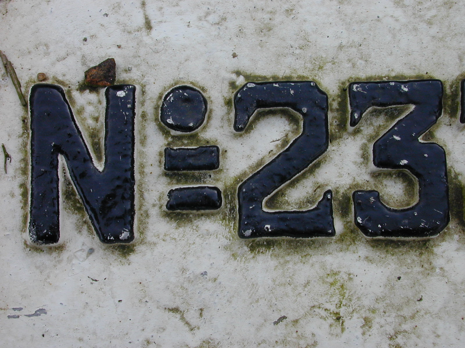 no23 no 23 typo typography modern black painted metal n = 2 3